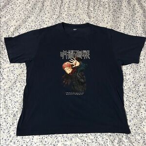 UNIQLO x Jujitsu Kaisen Dark Navy Blue Graphic Tee Shirt